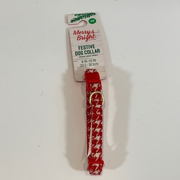 Merry and Bright Red Houndstooth Collar XS adjustable 8’-12’ - Picture 1 of 2
